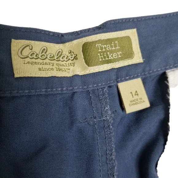 Cabela's NWT Womens Sz 14 Pants Trailhiker Side Elastic Waist Cargo Pockets Blue - Picture 7 of 8